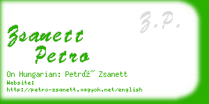 zsanett petro business card